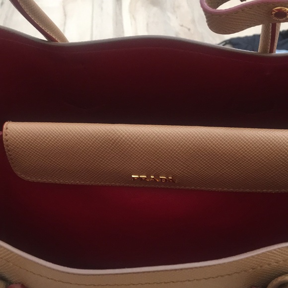 Prada medium saffiano leather double in Carmel New w tags - Picture 3 of 7